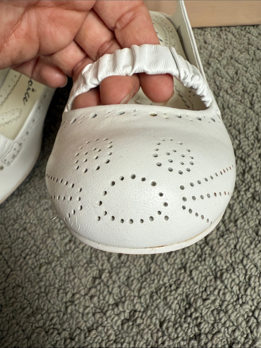 Irregular Choice White Leather Ruched Strap Slingback Kitten Heels - Mary Janes - Picture 4 of 7